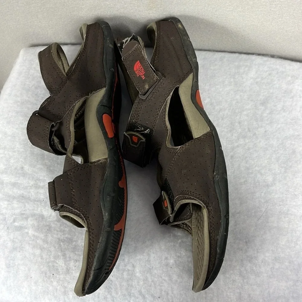 The North Face Mens Leather Sandals‎ Adjustable Size 12 Brown Hiking